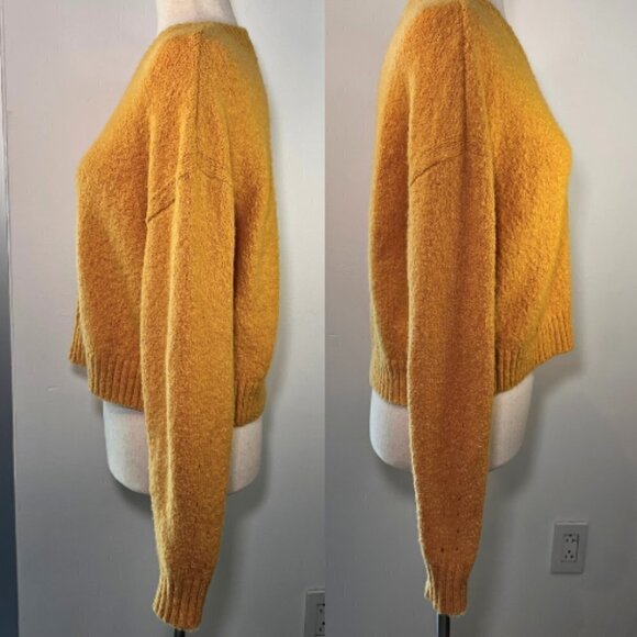 VERO MODA Yellow Fuzzy Front Seam Pullover Sweater Size S - Picture 5 of 14